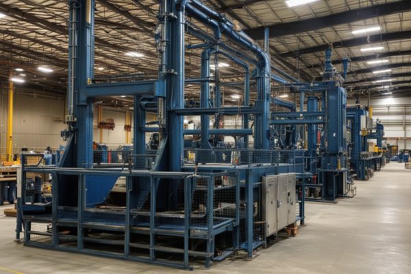 Industrial manufacturing facility with custom equipment fabrication and installation