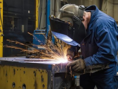 Industrial equipment repair showing welding and metalworking skills