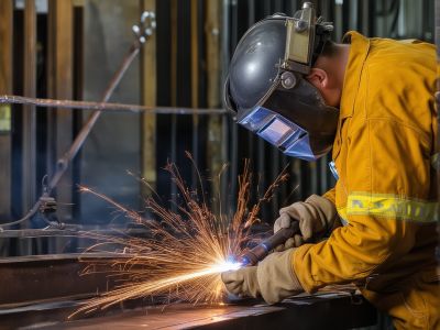 Emergency welding service providing on-site repair in industrial environment